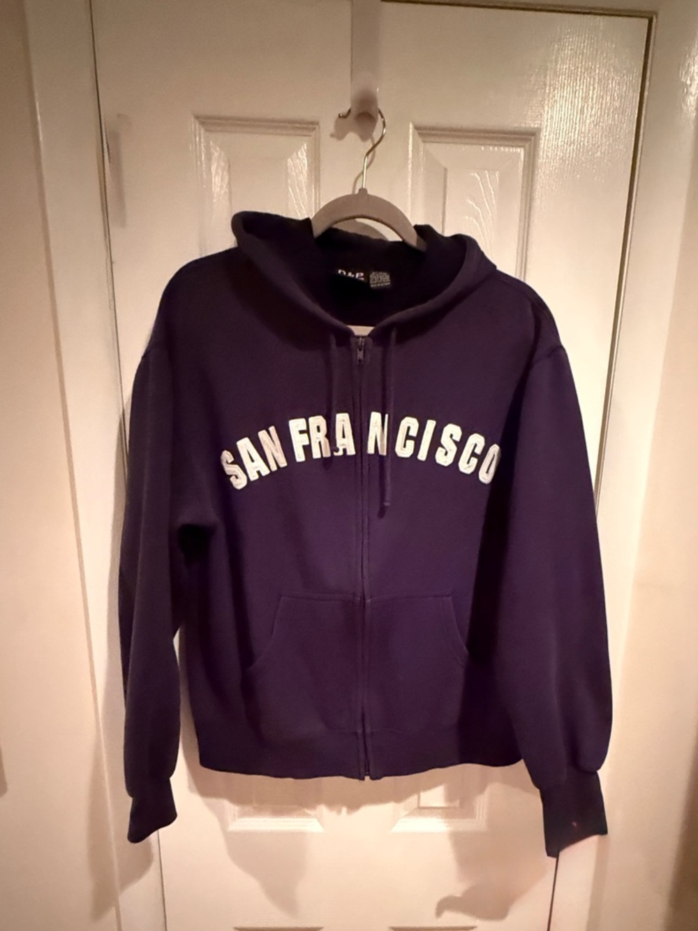 SAN FRANCISCO Navy blue embroidered Zip-Up Hoodie, M